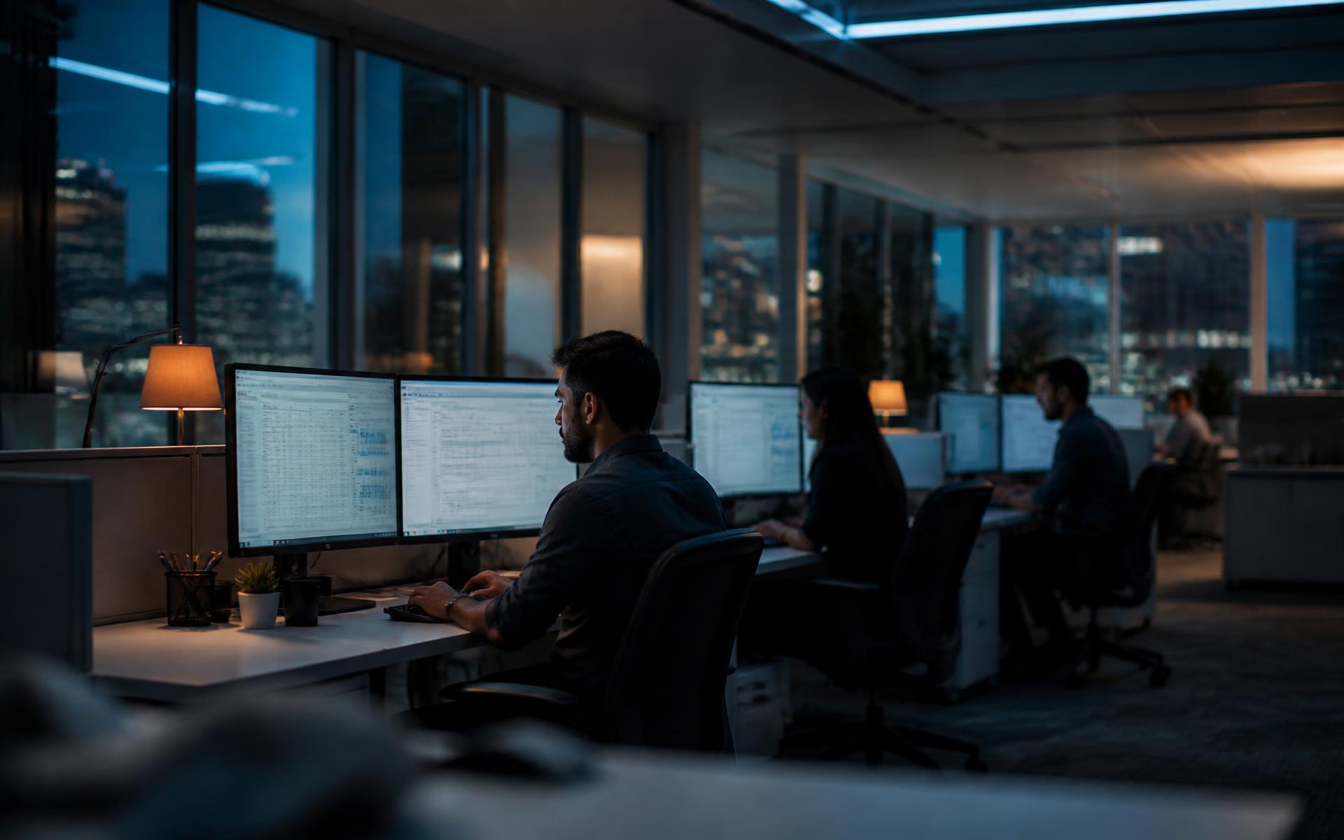 Equipe de outsourcing contábil da De Biasi em operação em escritório corporativo